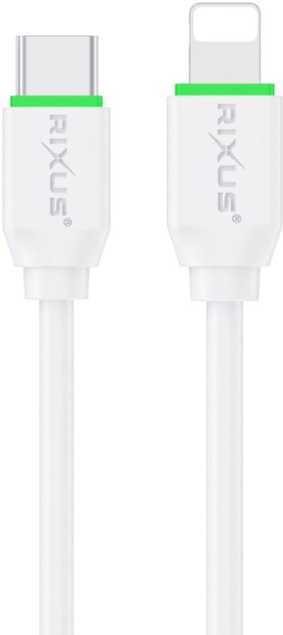 Rixus RXUC13L Fast Charging Cable USB-C To Lightning 30cm White