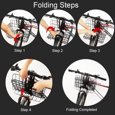 Fietsmand - Hangend mandje - Boodschappen vervoeren - Opvouwbaar ontwerp - 34 x 195 x 22 cm - Zwart