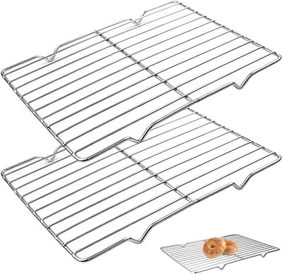 Stainless Steel Koelrooster 31x20cm - Ideaal voor Bakken, Grillen en Koelen van Taarten en Gerechten