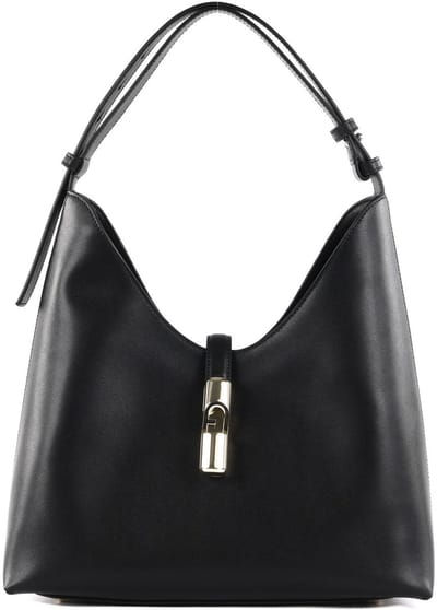 FURLA Leren schoudertas Goccia Hobo Bag Nero zwart