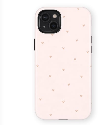 Tough Hoesje met Hartjes geschikt voor iPhone 14 Plus | Little Love Tough Case Geschikt voor Mag | Hartjes Print Backcover geschikt voor iPhone 14 Plus Sanded Hearts