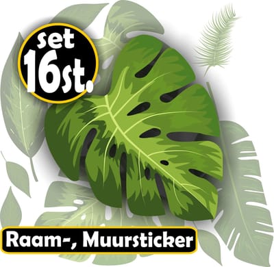 Jerma - Planten bladeren - decoratie stickers - transparante folie - zelfklevend