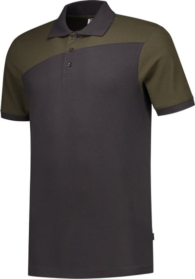 Tricorp Poloshirt Bicolor Naden 202006 Donkergrijs / Army - Maat 3XL