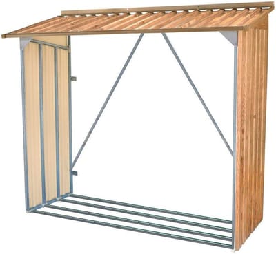 Houtopslag Rek - Brandhout Opslag - Buiten Opslaan - Weerbestendig Staal - 182 x 74 cm - Antraciet Grijs