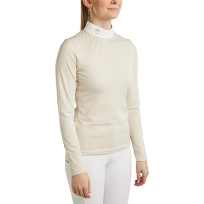 Dames lange mouwen paardrijshirt Montar MoEmilia