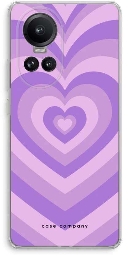Case Company® - Hoesje geschikt voor Oppo Reno 10 Pro hoesje - Hart Paars - Soft Cover Telefoonhoesje - Bescherming aan alle Kanten en Schermrand