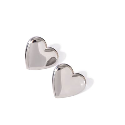 Lajetti - Hartjes Oorknopjes Stainless Steel Zilverkleurig Hartje - Dames oorbellen