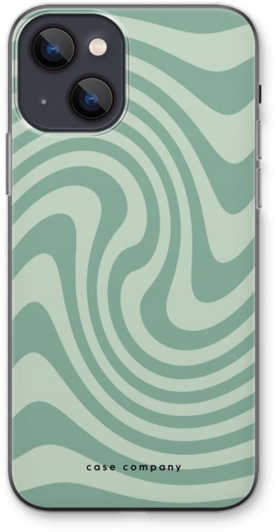 Case Company® - Hoesje geschikt voor iPhone 13 hoesje - Swirl Groen - Soft Cover Telefoonhoesje - Bescherming aan alle Kanten en Schermrand