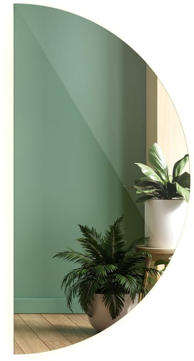 Tulup LED Spiegel - Spiegel LED Halfrond - 40 cm x 80 cm - Halve Maan Spiegel - Badkamerspiegel - Neutraal Wit 4000K - Halve Maan Spiegel - Minimalistische Wandspiegel