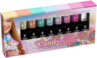 Victoria Vynn Salon Gellak – Candy Shop Set + Gratis Topcoat IT No Wipe - Gelpolish - Topcoat - 8 pack - Caramdia