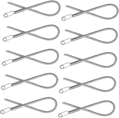 Metalen Veer Draadtrekker - Koord Naaigereedschap - Kleding Repareren - Flexibel Inklapbaar Ontwerp - 10 Stuks - Zilver