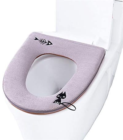 Wc-brillen 2 stuks, warme wc-brilmat, machinewasbare toiletbedekking, grijze wc-stoelhoezen