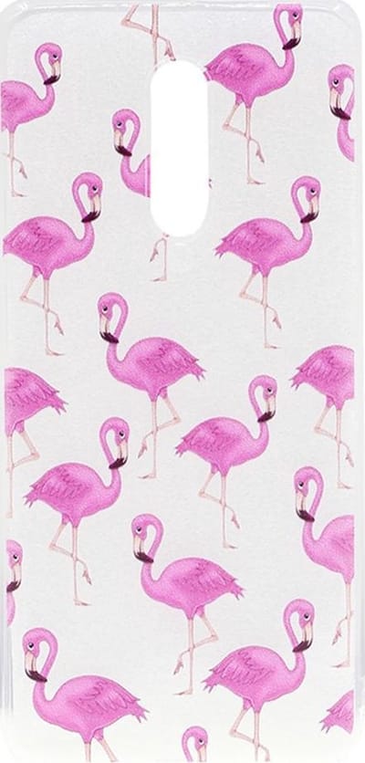 Shop4 - OnePlus 7 Hoesje - Zachte Back Case Flamingo's Transparant