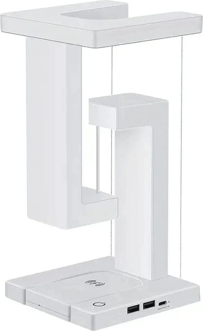DrPhone ZenGlow – LED Modieuze Bureaulamp – Ingebouwde Draadloze Oplader – Verstelbare Verlichting – Nachtlamp - Wit