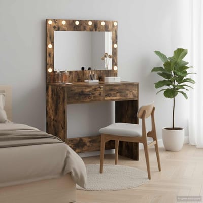 vidaXL - Kaptafel - Rook - Eiken - 78,5 - x - 41 - x - 135 - cm - Bewerkt - hout
