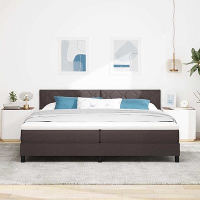 vidaXL - Boxspring - bed - met - hoofdeinde - Donkerbruin - 200 - x - 200 - cm - Stof