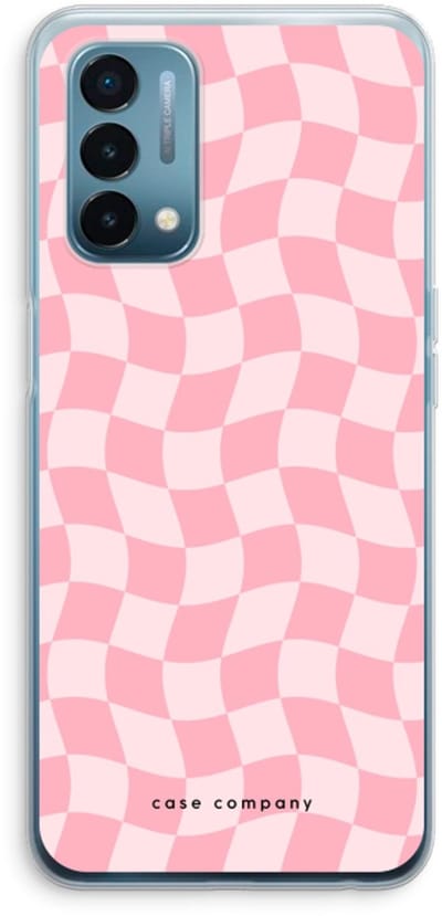 Case Company® - Hoesje geschikt voor OnePlus Nord N200 5G hoesje - Grid Roos - Soft Cover Telefoonhoesje - Bescherming aan alle Kanten en Schermrand