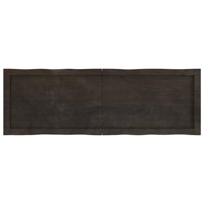 vidaXL Tafelblad natuurlijke rand 120x40x(2-6)cm eikenhout donkerbruin
