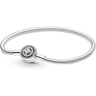 Originele Sneeuwvlok Logo Signature Halo Ster Slangenketting Armband Voor 925 Sterling Zilveren Armband Bedel DIY Sieraden white