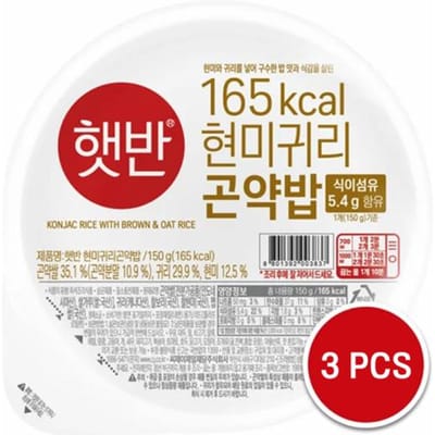 CJ Magnetronbare Instant Gekookte Rijst Hetban - Bruine Rijst, Haver & Konjac Rijst 150g (3 opties) 3PCS