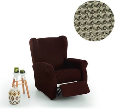Belmarti® Stoelhoes Milos 65cm tot 90cm breed - Linnen - Voor fauteuil met beweegbare voetenbank - Anti-statisch - Ademend katoen - Premium A-kwaliteit