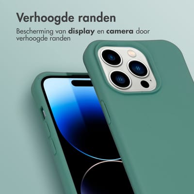 imoshion Hoesje - Geschikt voor Apple iPhone 14 Pro - Color Backcover met afneembaar koord - Donkergroen