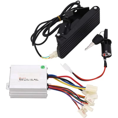 Kit contrôleur de conversion moteur à balais 48V 350W avec pédale d'accélérateur pour vélo électrique, moto, tricycle black