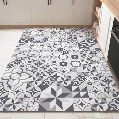 Tapis de Cuisine en PVC Imperméable Antidérapant Tapis de Sol Résistant à l'Huile Tapis de Décoration pour la Maison Tapis en Cuir Vinyle Tapis de Sol Alfombra Pvc Cocina 1pc 50x80cm gray