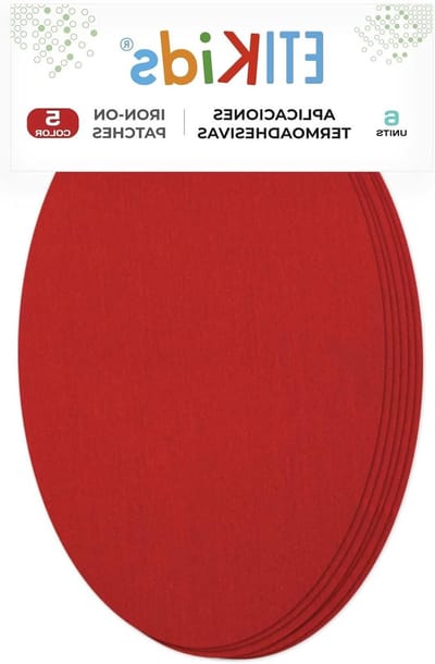 Strijkbare Knielappen - Ellebooglappen Reparatie - Kleding Versterken - Was- en Droogbestendig - 16x10 cm - Rood