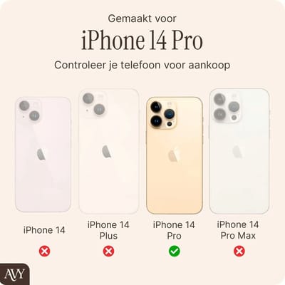 AVY Hoesje geschikt voor Apple iPhone 14 Pro | Compatibel met MagSafe | Back Cover | Haakjes voor koord | Blauw