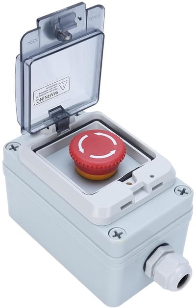 Noodstopknop met Doos - Drukknopschakelaar - Industriële Controle - IP67 Waterdicht - 660V 10A - Rood