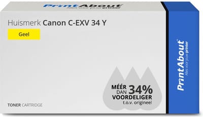 PrintAbout huismerk Toner C-EXV 34 Y Geel Geschikt voor Canon