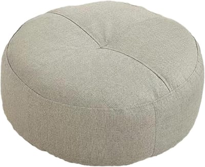 Meditatiekussen Rond - Vloerkussen Yoga - Ontspannen Zitten - Comfortabele Ondersteuning - 40x15 cm - Lichtgrijs