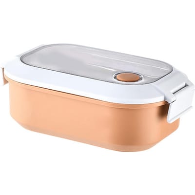 Lunchbox Roestvrij Staal Isolatie Lekdicht Schattig Ontwerp Draagbare Bento Box voor School Kantoor Orange white