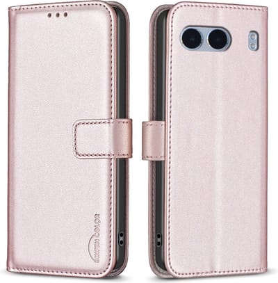 BINFEN Hoesje - Geschikt voor OnePlus Nord 4 Hoesje - BINFEN Color Book Case - Rose Gold