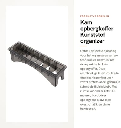 Dailygoods - Kam opbergkoffer - Kunststof organizer - Perfect voor salon en thuisgebruik - 10-grid tondeuse kamhouder - Compact en praktisch - Geschik...