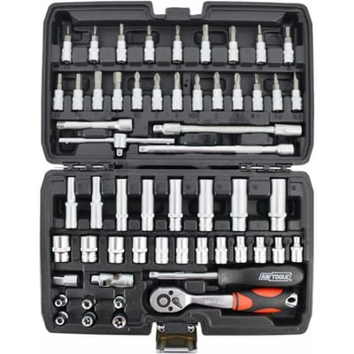 Awtools - Dopsleutelset - 1/4" 56-delig - CrV Staal - Ergonomisch