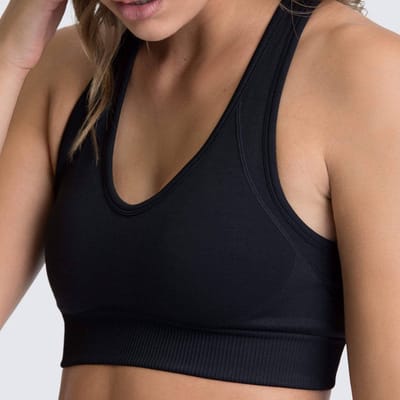 Gym Revolution - Sport bh - Sportbeha dames - Sport top dames - Sport bh dames - sporttop dames - Sportkleding dames - Seamless - Zonder beugel - Zwart maat XL