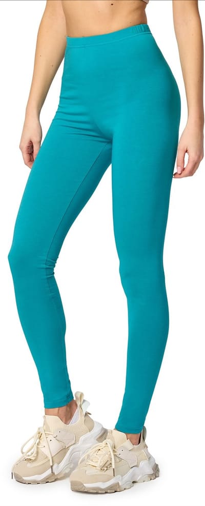 Merry Style MS-MS10-198-LE Dames Leggings - Sport - Vrijetijdsbroek - Lang - Katoen - Sporbroek - Yogabroek - Donkerturkoois - M