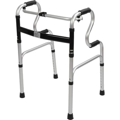 Déambulateur pliable pour personnes âgées, 8 niveaux de réglage, support de bras, marcheur en alliage d'aluminium, aide à la marche gray