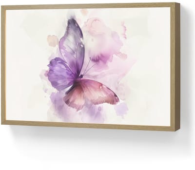 Nachtlampje 60x40 cm - Kinder lamp - Vlinder - Paars - Pastel kleuren - Tafellamp kinderkamer draadloos - Slaapkamer lampje - Bedlamp kinderen - Kinderlampje - Wandlamp babykamer - Nachtlampjes