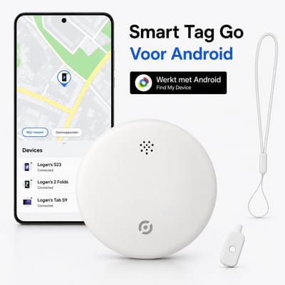 Android GPS Tracker – Real-time Locatie Volgsysteem – Werkt met Google Find My app- Alleen geschikt voor Android telefoons- Gecertificeerd - Batterij Vervangbaar - 24/7 live locatie meekijken - Wit