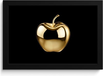 Fotolijst inclusief poster - Posterlijst 30x20 cm - Posters - Appel - Goud - Chrome - Zwart - Foto in lijst - Keuken decoratie muur - Wanddecoratie accessoires - Muurdecoratie - Schilderijen
