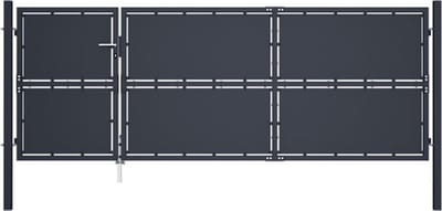 vidaXL - Tuinpoort - staal - 350x125 - cm - antraciet