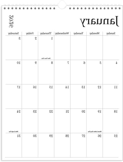 Wandkalender 2026 - Jaarkalender Planner - Organiseren Planning - 18 Maanden Overzicht - 11.5 x 14.5 Inch - Zwart