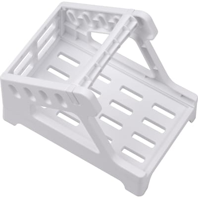 Porte-étiquette pour étiquettes d'expédition 4x6, rouleaux d'imprimante et étiquettes pliées en accordéon, 2 en 1, fonctionne pour ordinateur de bureau blanc