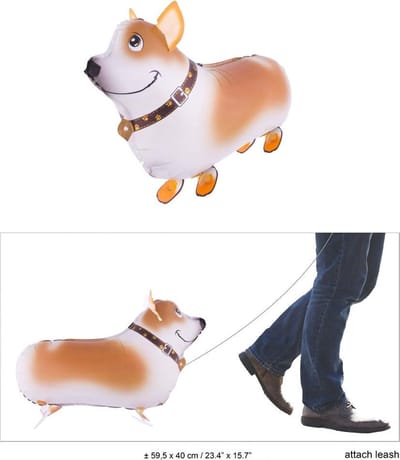 Wandelende hond folie ballon 60 cm (leeg geleverd)