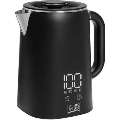 FRITEL Waterkoker WK 2595 - Waterkoker / Theeketel - 1,7L - 1500W - Dubbelwandig - Touch Display - Warmhoudfunctie - Mat Zwart