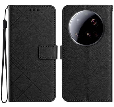 Coverup Hoesje - Geschikt voor Xiaomi 15 Ultra Hoesje - Coverup Rhombus Book Case - Zwart