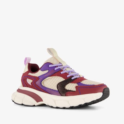 Blue Box metallic meisjes dad sneakers bordeaux beige - Maat 30 - Uitneembare zool